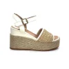 Gaimo Edi Cuir Blanc & Raffia