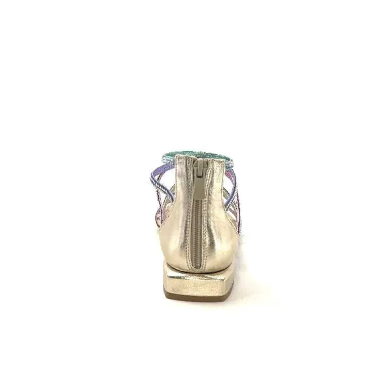 Ivoire E35.008 Cuir Or Strass Multi
