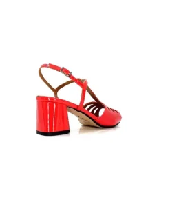 Ivoire F2295 Venezia Cuir Vernis Rouge