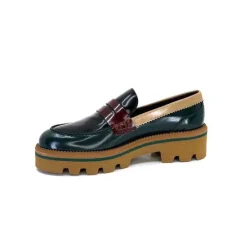 J.Hay 1128 Cuir Glacee Vert Noir Bordeaux
