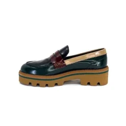 J.Hay 1128 Cuir Glacee Vert Noir Bordeaux